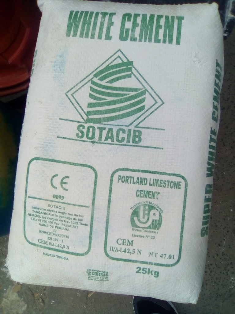 CIMENT BLANC 25 KG - SOTACIB (1kg)